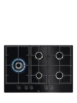 AEG HKB75820NB 75cm Gas Hob, Black, Black