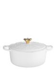 Le Creuset Cast Iron Noel Round Casserole, 24cm, White