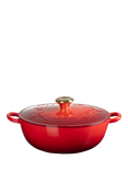 Le Creuset Cast Iron Holly Round Soup Pot, 4.1L, Cerise