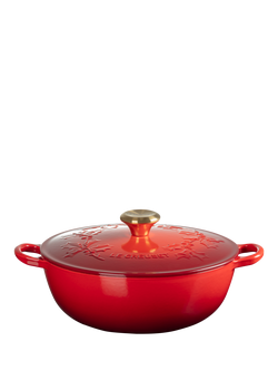 Le Creuset Cast Iron Holly Round Soup Pot, 4.1L, Cerise - view 2, Cerise