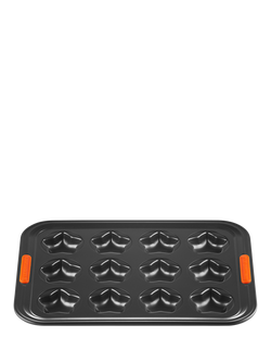 Le Creuset Carbon Steel Toughened Non-Stick Star Bake Tray, 12 Cup, Black