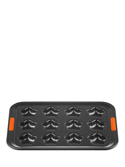 Le Creuset Carbon Steel Toughened Non-Stick Star Bake Tray, 12 Cup, Black