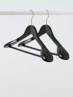 John Lewis Plastic Suit and Jacket Hanger, Set of 2, Black, Matte Black