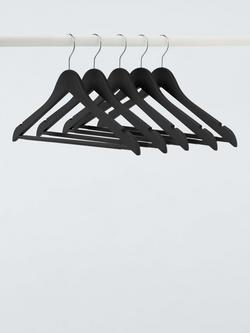 John Lewis Plastic Dress/Suit Hanger, Pack of 5, Matte Black