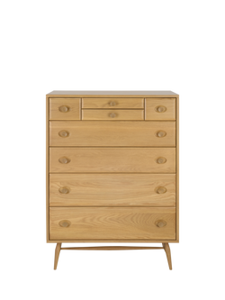 ercol for John Lewis Hambledon 8 Drawer Chest, Oak - view 2, Oak