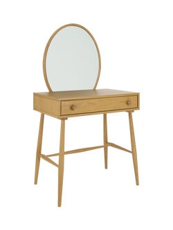 ercol for John Lewis Hambledon Dressing Table & Mirror, Oak, Oak