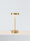 John Lewis Ernie Rechargeable Indoor/Outdoor LED Table Lamp, Black, Matt Gold