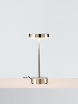 John Lewis Ernie Rechargeable Indoor/Outdoor LED Table Lamp, Black, Matt Silver