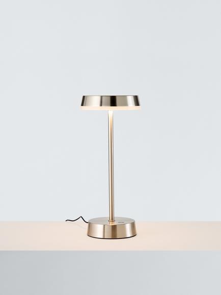 John Lewis Ernie Rechargeable Indoor/Outdoor LED Table Lamp, Black, Matt Silver