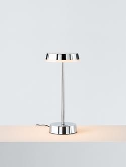 John Lewis Ernie Rechargeable Indoor/Outdoor LED Table Lamp, Black, Shiny Silver