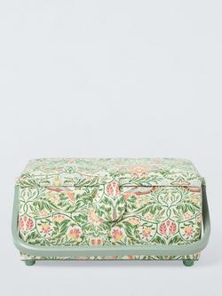 John Lewis William Morris Emery Walker's House Medium Rectangular Sewing Basket, Green - view 2, Green