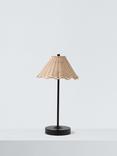 John Lewis Nellie Rechargeable Portable Rattan Indoor/Outdoor Table Lamp, Black