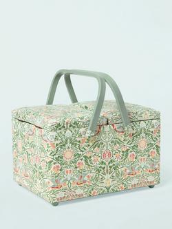 John Lewis William Morris Emery Walker's House Twin Lid Sewing Basket, Green, Green
