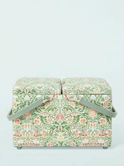 John Lewis William Morris Emery Walker's House Twin Lid Sewing Basket, Green - view 2, Green