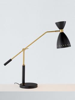 John Lewis Oscar Adjustable Table Lamp, Black/Gold, Black & Gold