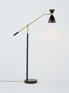 John Lewis Oscar Adjustable Floor Lamp, Black/Gold