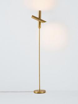 John Lewis Swivel LED Uplighter Floor Lamp, Matt Brass, Matt Brass
