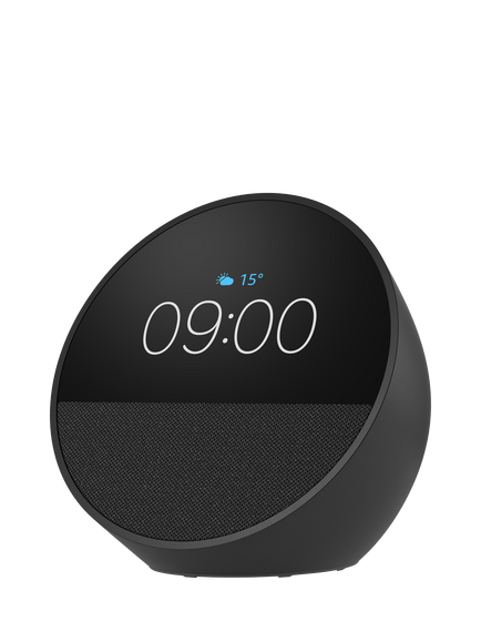 Amazon Echo Spot (2024) Smart Alarm Clock with 2.8” Screen & Alexa+ Early Access Voice Recognition & Control, Black