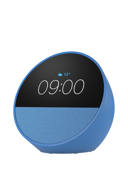 Amazon Echo Spot (2024) Smart Alarm Clock with 2.8” Screen & Alexa+ Early Access Voice Recognition & Control, Blue