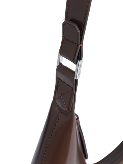 BY FAR Amber Semi Patent Leather Shoulder Bag, Bear - view 2, Bear