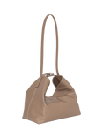 BY FAR Bea Leather Slouchy Hobo Bag, Taupe