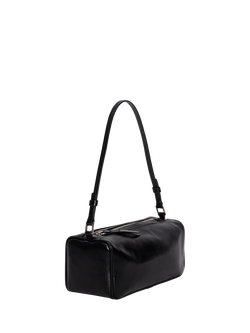 BY FAR Eva Creased Leather Shoulder Bag, Sparrow - view 2, Black