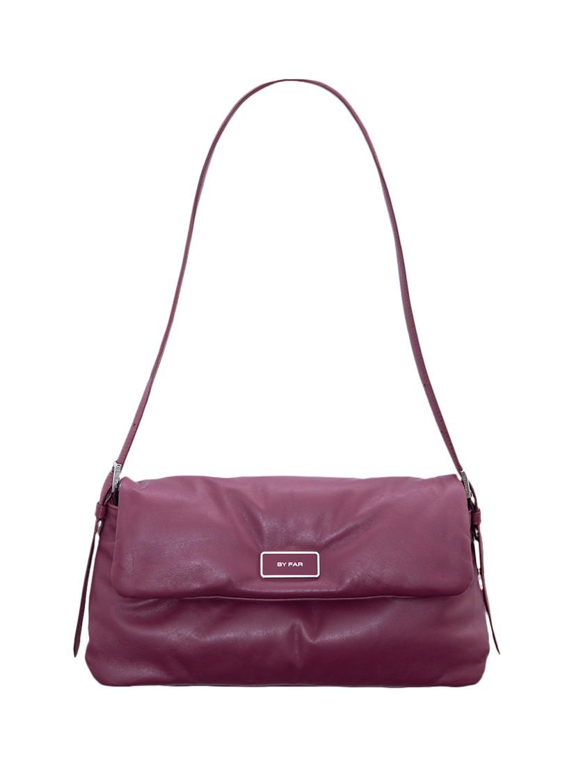 BY FAR Puffy Leather Shoulder Bag, Rose