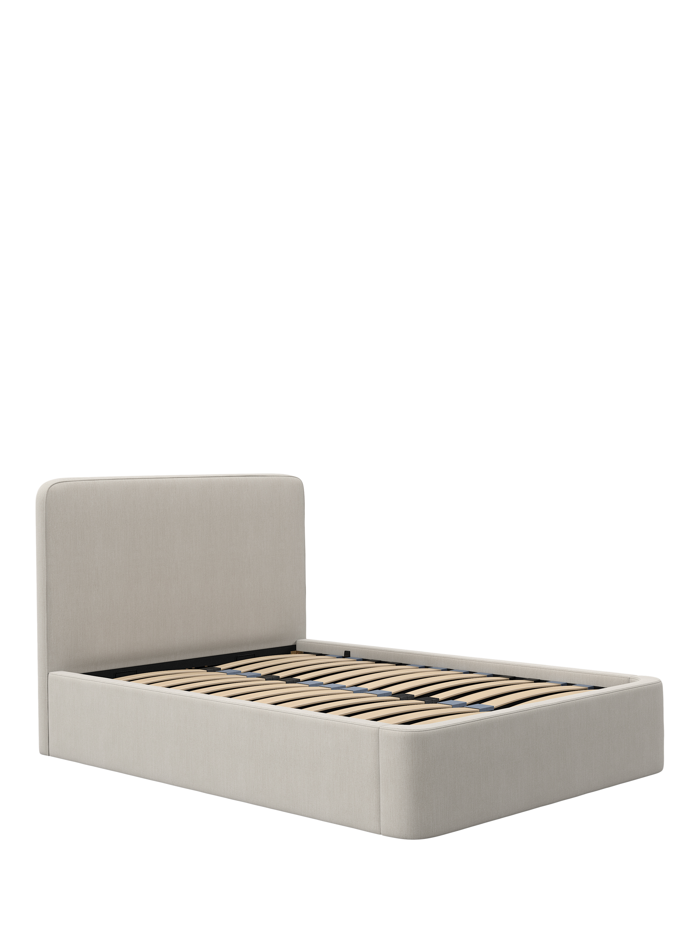 John Lewis Curved Ottoman Storage Upholstered Bed Frame, Super King Size, Cotton Effect Beige
