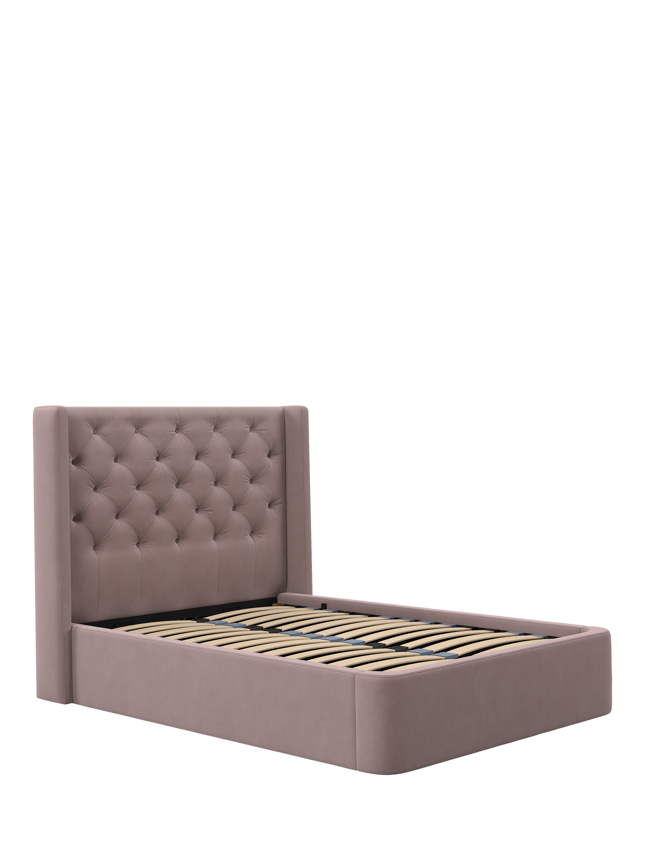 John Lewis Pemberley Ottoman Storage Upholstered Bed Frame, King Size, Deep Velvet Heather