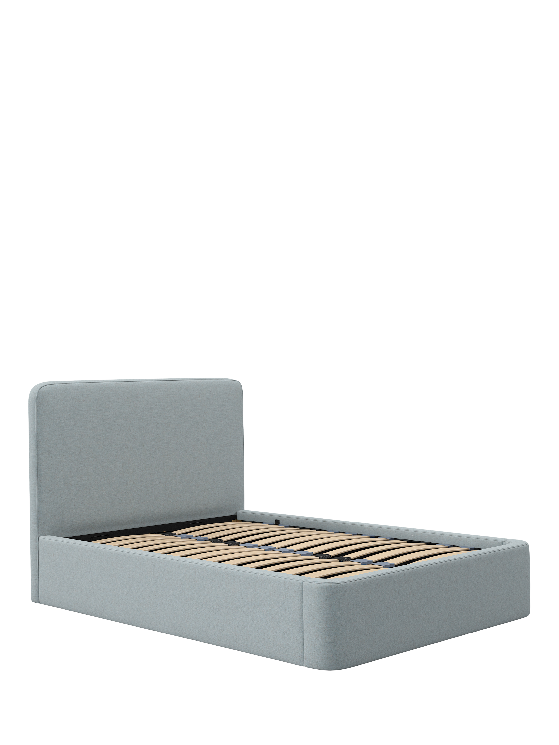 John Lewis Curved Ottoman Storage Upholstered Bed Frame, Super King Size, Relaxed Linen Duck Egg