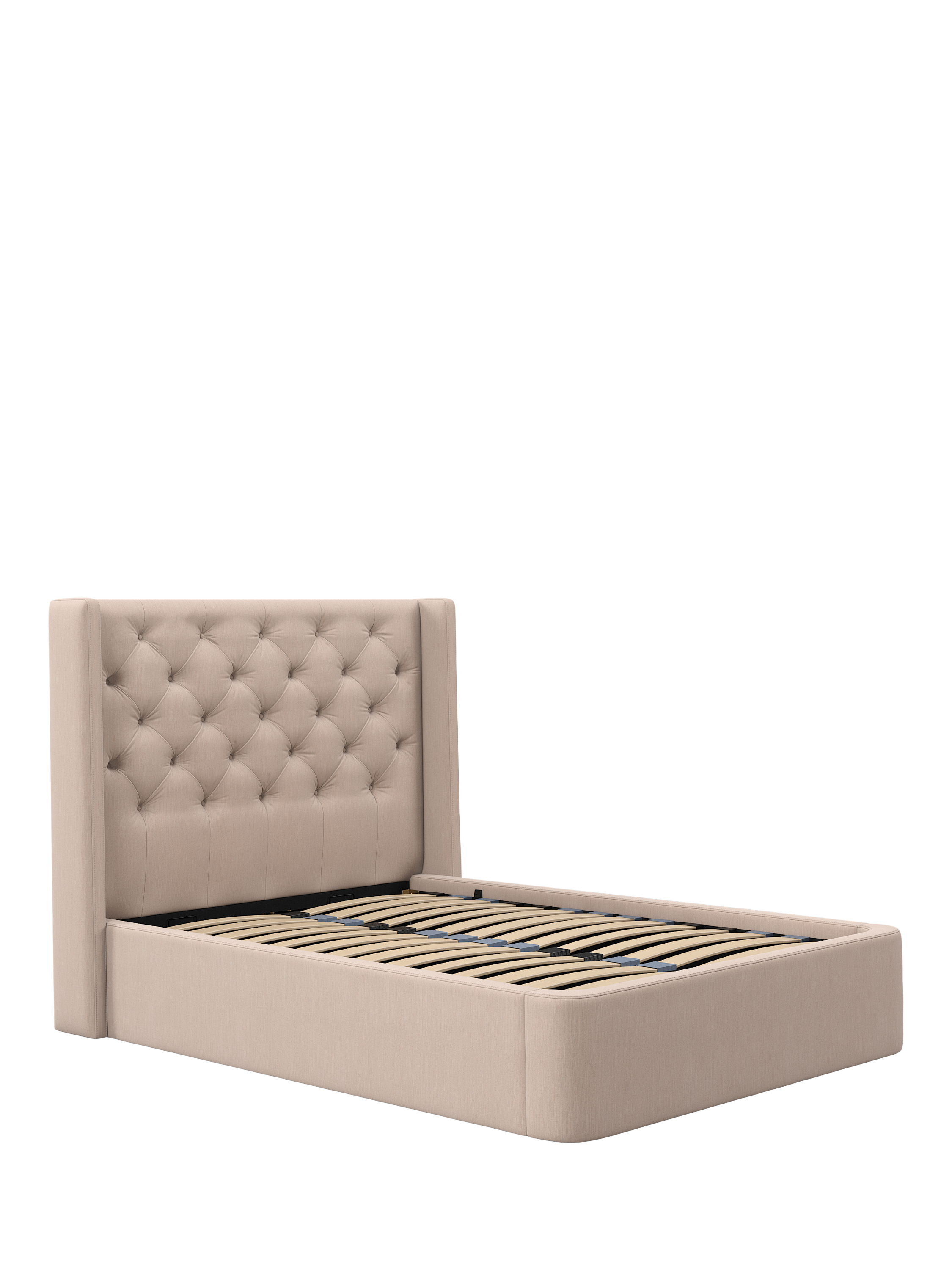 John Lewis Pemberley Ottoman Storage Upholstered Bed Frame, Super King Size, Cotton Effect Pink