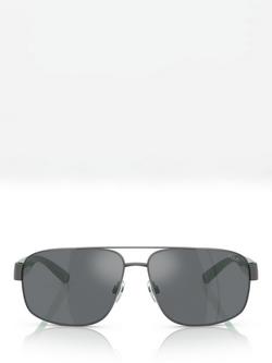 Polo Ralph Lauren PH3156 Men's Aviator Sunglasses, Gunmetal/Green - view 2, Gunmetal/Green