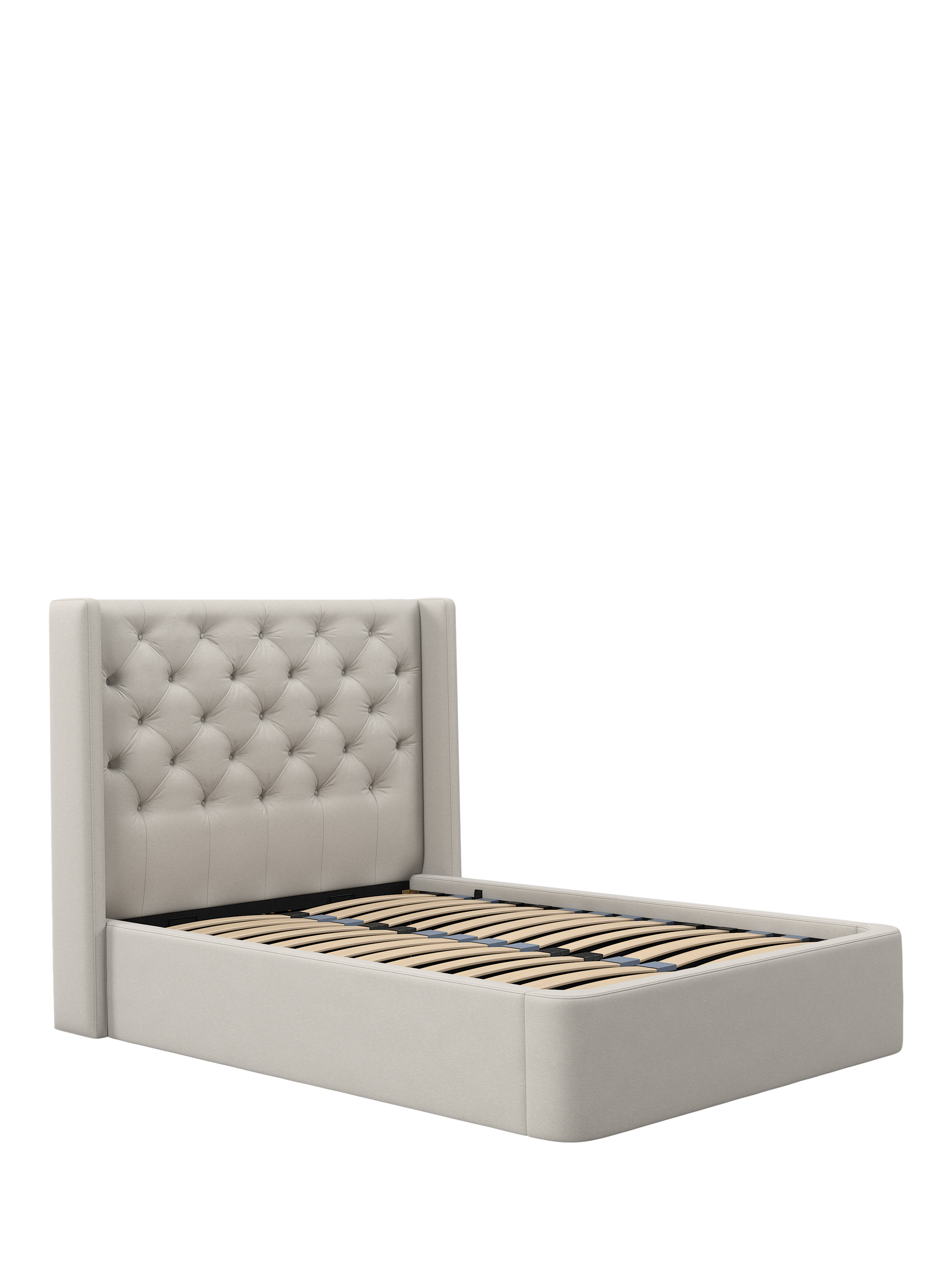 John Lewis Pemberley Ottoman Storage Upholstered Bed Frame, Super King Size, Soft Twill Beige