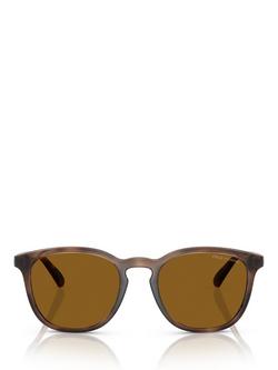 Ralph Lauren Polo Ralph Lauren PH4222U Men's Polarised Oval Sunglasses, Shiny Dark Havana/Brown - view 2, Shiny Dark Havana/Brown