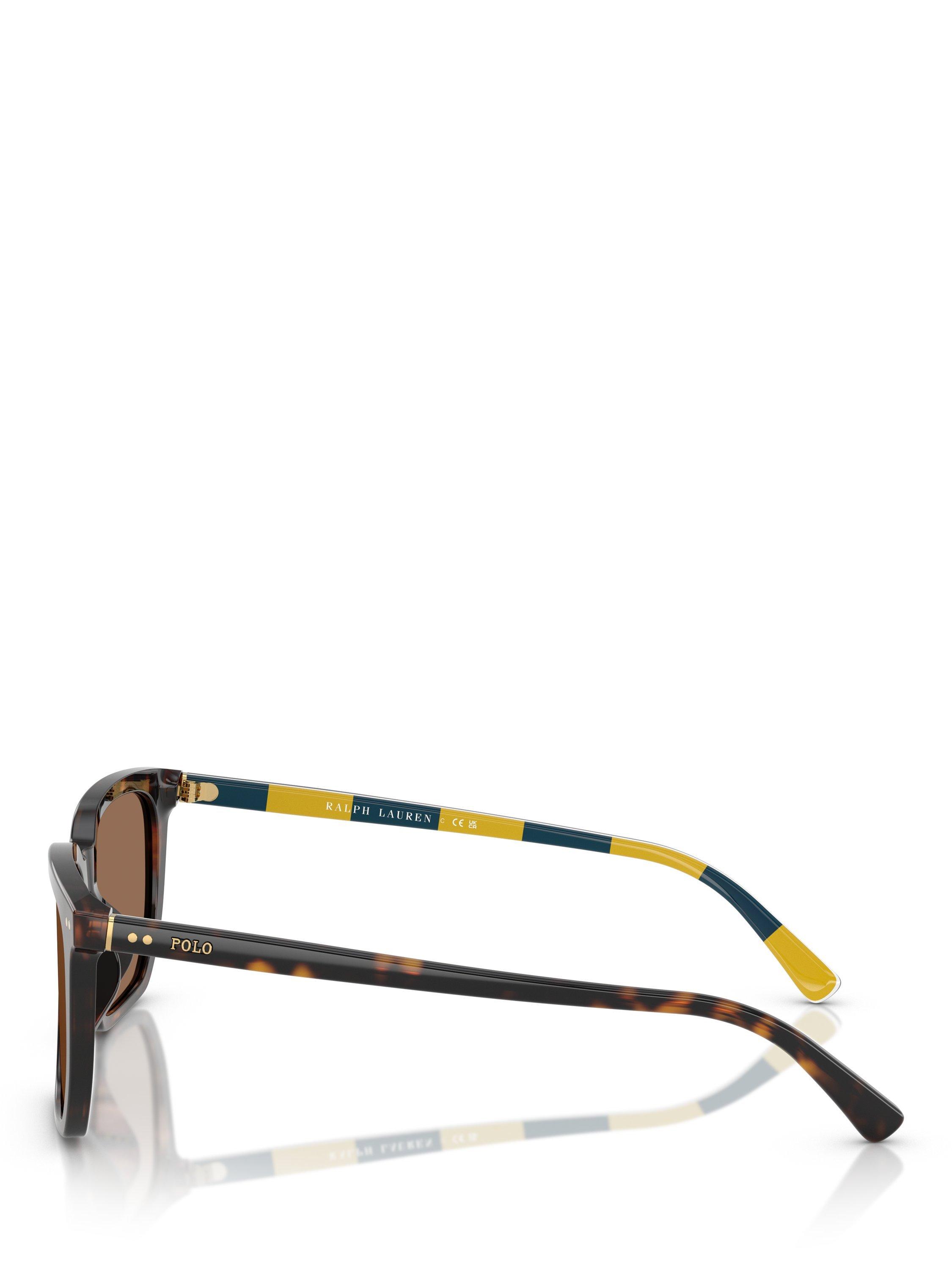 Product image 3 of 5, which shows Polo Ralph Lauren PH4224U Men's Rectangular Sunglasses, Dark Havana