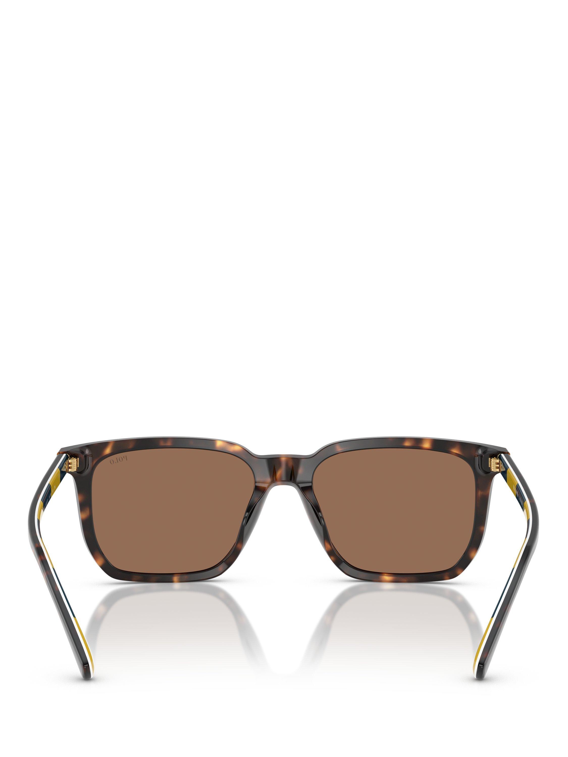 Product image 4 of 5, which shows Polo Ralph Lauren PH4224U Men's Rectangular Sunglasses, Dark Havana