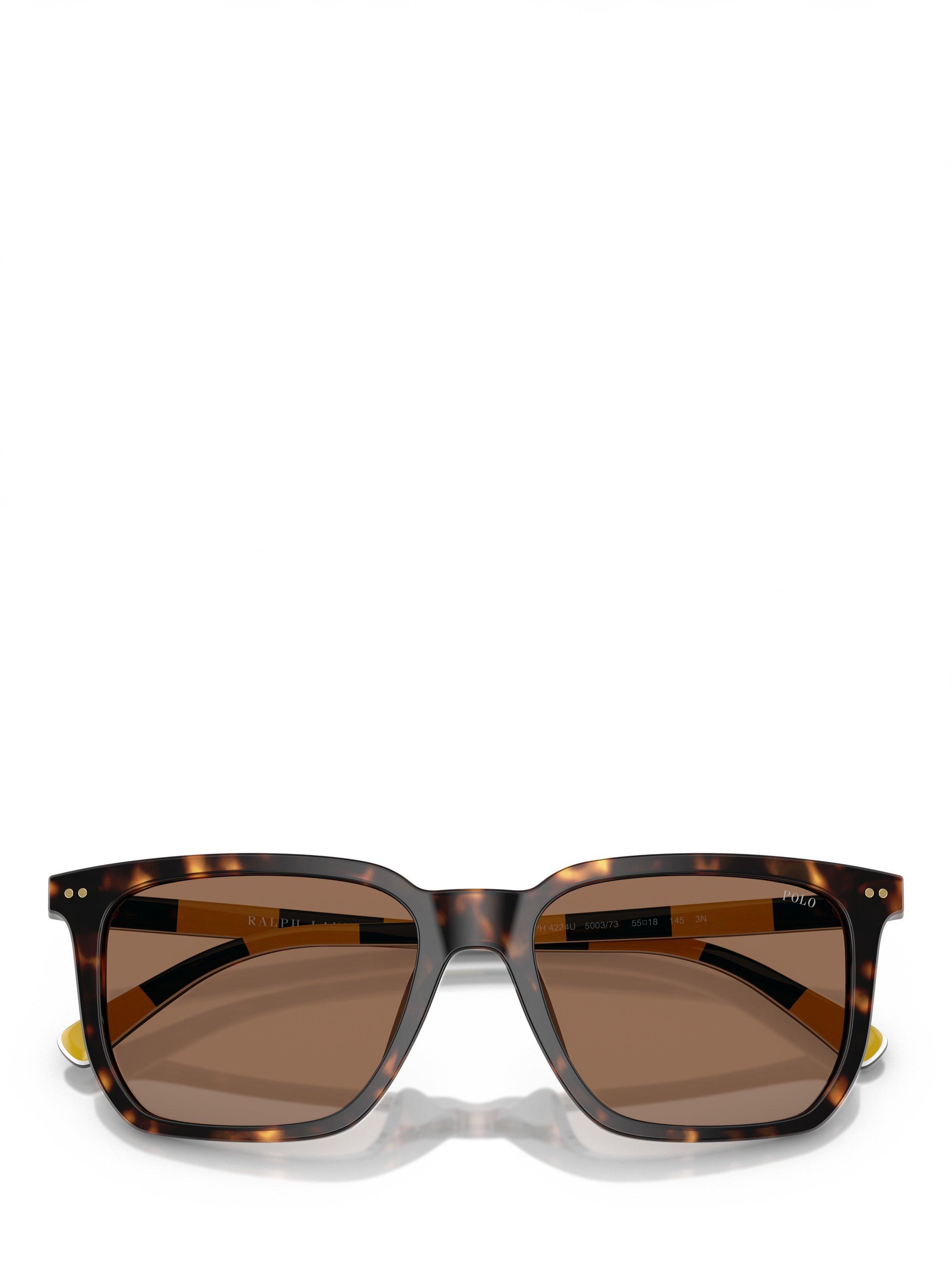 Product image 5 of 5, which shows Polo Ralph Lauren PH4224U Men's Rectangular Sunglasses, Dark Havana