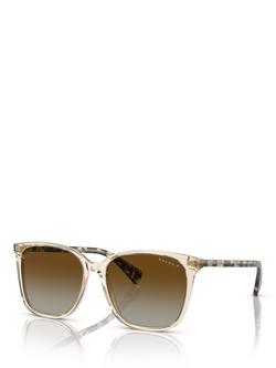 Ralph Lauren RA5293 Women's Polarised Square Sunglasses, Shiny Transparent Brown, Shiny Transparent Brown