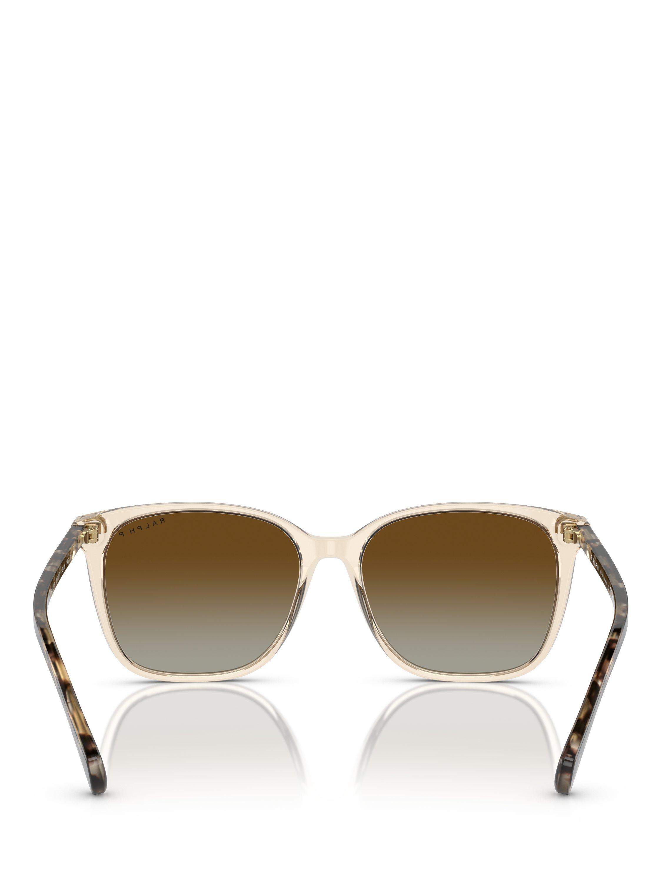 Product image 4 of 5, which shows Ralph Lauren RA5293 Women's Polarised Square Sunglasses, Shiny Transparent Brown