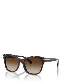 Ralph Lauren RA5310U Women's Cat Eye Sunglasses, Dark Havana/Brown, Dark Havana/Brown