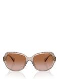 Ralph Lauren RA5316U Women's Square Sunglasses, Transparent Beige