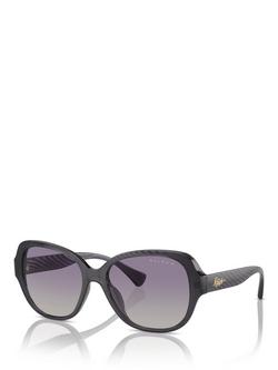 Ralph Lauren RA5316U Women's Polarised Oval Sunglasses, Shiny Transparent Violet/Purple Gradient, Shiny Transparent Violet/Purple Gradient