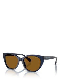 Ralph Lauren RA5324U Men's Polarised Round Sunglasses, Shiny Transparent Blue, Shiny Transparent Blue