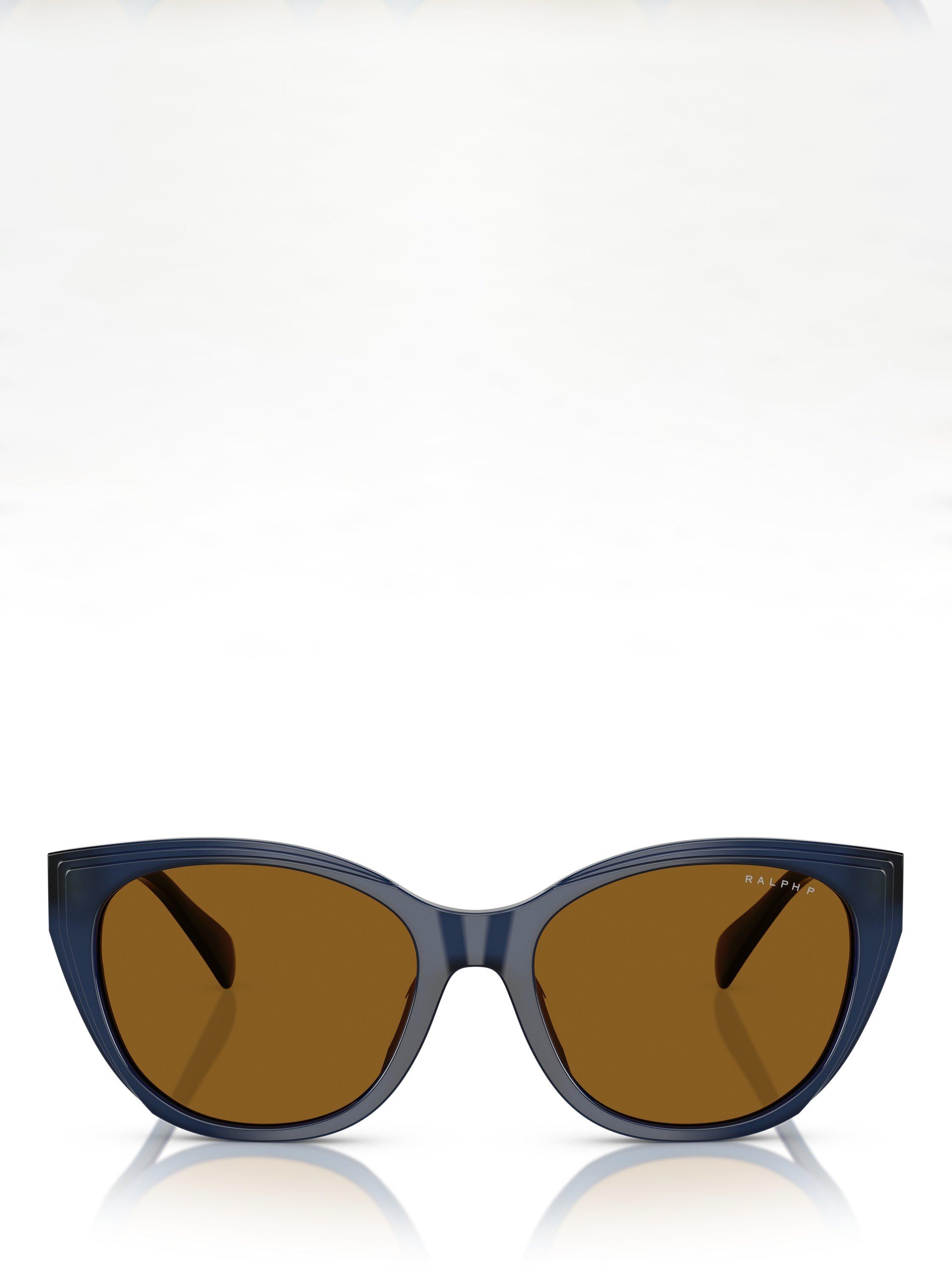 Product image 2 of 5, which shows Ralph Lauren RA5324U Men's Polarised Round Sunglasses, Shiny Transparent Blue
