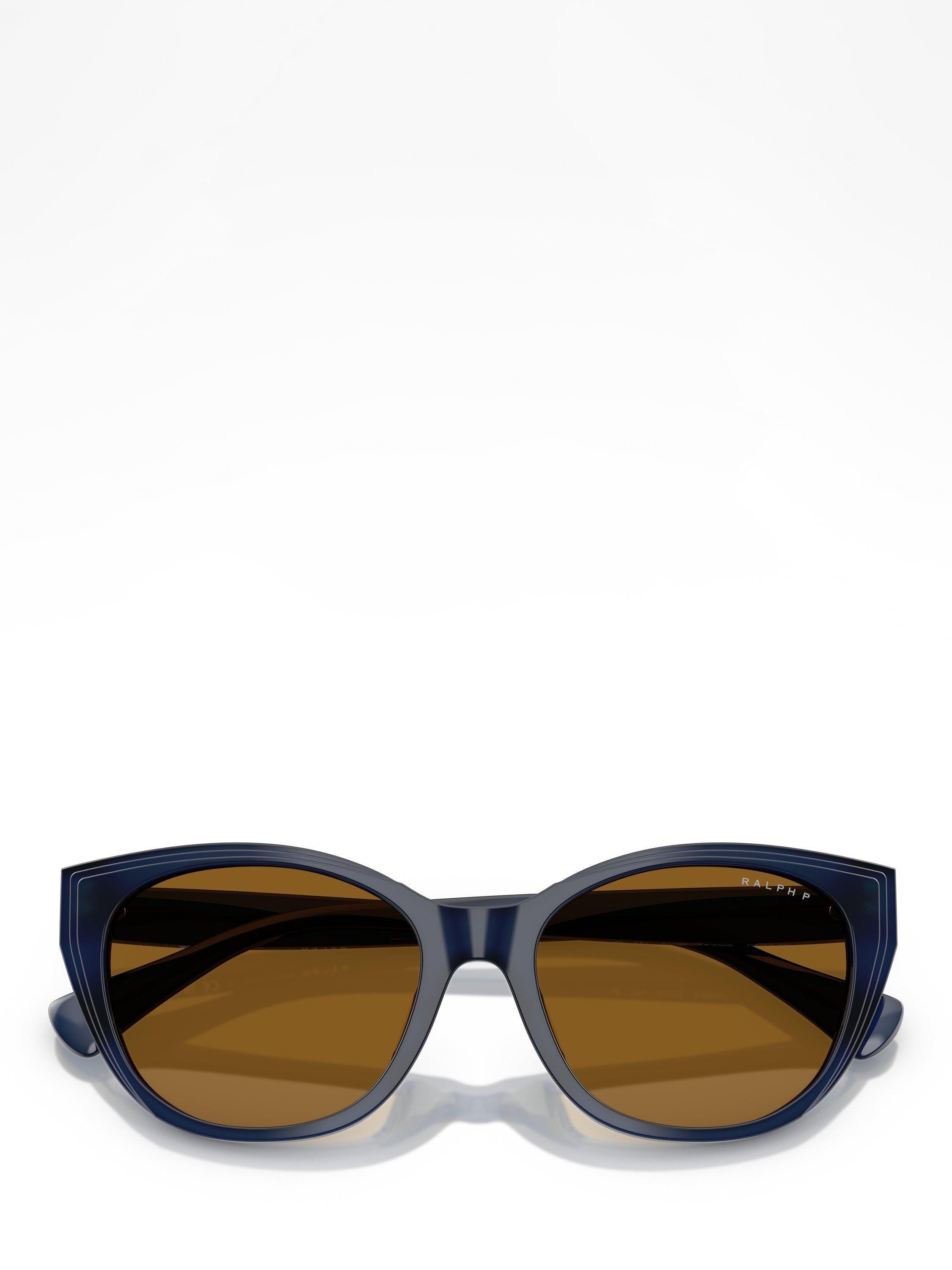 Product image 5 of 5, which shows Ralph Lauren RA5324U Men's Polarised Round Sunglasses, Shiny Transparent Blue