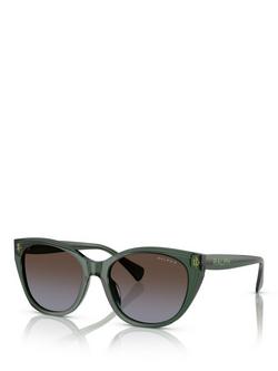 Ralph Lauren RA5324U Men's Polarised Round Sunglasses, Shiny Transparent Green, Shiny Transparent Green