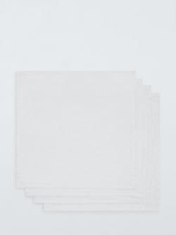 John Lewis Cotton Linen Blend Napkins, Set of 4, White, White