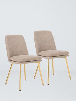 John Lewis Darcy Upholstered Dining Chair, Set of 2, Fawn