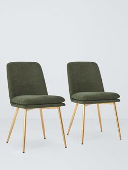 John Lewis Darcy Upholstered Dining Chair, Set of 2, Moss