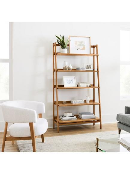 west elm Mid-Century Wide Wood Bookcase, Acorn - view 2, Acorn